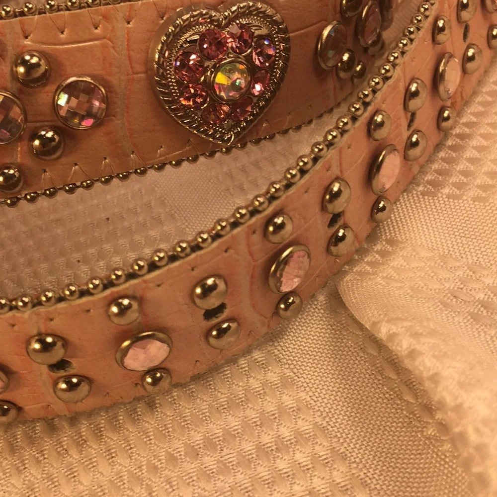 Leather/studs/jewels belt (ONLY!), almost new!